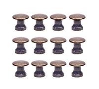 Mairuker 12 Pcs Mini Cabinet Knobs - Antique Brass Round Jewelry Box Pull Handle Drawer Knobs Handles - 13 * 9mm (0.51x0.35inch)