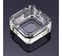 Mairuker Ashtray, Glass Ashtray Square Crystal Ashtray, Classic Design Ashtray for Home Ashtrays Cigarettes Outdoor (Transparent)