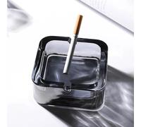 Mairuker Ashtray, Glass Ashtray Square Crystal Ashtray, Classic Design Ashtray for Home Ashtrays Cigarettes Outdoor (Gray)