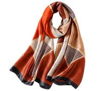 MAIRY Red Head Scarf Printed Hijab Shawls and Wraps Neckerchief for Women Girls Scarves Lightweight Large Simple Stylish Evening Neckscarfs 180062