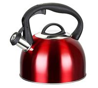 MAISCHOU Stove Top Whistling Kettle 2.5L Stainless Steel (Red)