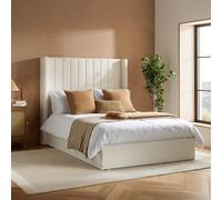 Maisey Ottoman Storage Bed - White Boucle Fabric - Sizes Available