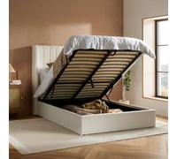 Birlea Maisey Double White Boucle Ottoman Bed - Wilko