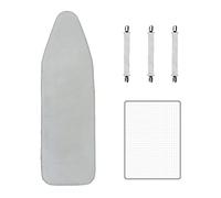 Maishijie Metallised Ironing Board Covers 112x35cm（44"x14"） With Thick 3mm Foam，Fit For 104x27cm （41"x10.6"） Ironing Board Max，3 Fasteners and Scorch Mesh Cloth