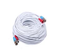 maisi 60 Feet White BNC Video Power Cable/Wire/Lead for CCTV Security 960H / 720P / 960P / 1080P / 3MP / 4MP / 5MP Camera, DVR Surveillance System