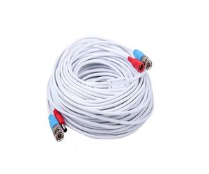 maisi 60 Feet White BNC Video Power Cable/Wire/Lead for CCTV Security 960H / 720P / 960P / 1080P / 3MP / 4MP / 5MP Camera, DVR Surveillance System
