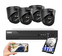 maisi 8CH CCTV Camera System, 8 Channel 5MP Security DVR with 4x 5MP Cameras,1TB Hard Drive, Night Vision, APP Push and Email Alert, Easy Mobile and PC Access, Indoor&Outdoor
