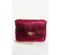 Maisie - Italian Leather Crossbody Bag - Magenta, Metallic Sarta Magenta One Size
