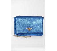 Maisie - Italian Leather Crossbody Bag - Royal Blue, Metallic Sarta Blue One Size