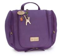 Maisie Large Leather Hanging Travel Toiletry Cosmetic Wash Bag Catwalk Collection Handbags Purple Large