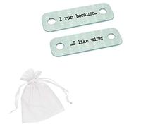 Maisie Moo Gifts Limited I run because I like wine Trainer Running Shoes Laces Tag - Gift For Runner