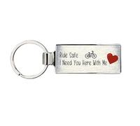 Maisie Moo Gifts Limited Ride Safe I Need You Here With Me Bike Cycle Bicycle Metal Keyring (White)