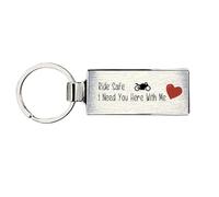 Maisie Moo Gifts Limited Ride Safe I Need You Here With Me Motorbike Motorcycle Metal Keyring (Brushed Silver)