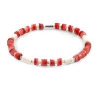 Maisie Silver and Freshwater Shell SKINNY Bracelet ANCHOR & CREW Red 19cm