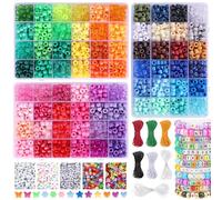 MAISKIEN 4700 Pony Bead Set, 3600 Pcs 72 Colors, 1000 Letter Beads, DIY Craft Kit, Unisex Adults
