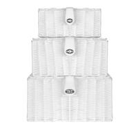 Maison and White Resin Woven Storage Baskets - Set Of 3 White