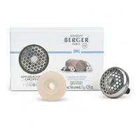 Maison Berger Car Diffuser Set - Refillable Vent Clip, Ceramic Refill, Made in France - Luxury Auto Scent - 4-Week Diffusion - Elegant Air Freshener for All Car Vents (Cotton Caress)