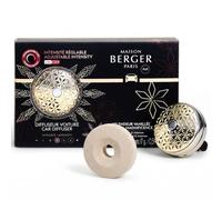 MAISON BERGER Car Diffuser Set, Vanilla Magnificence | Bourbon Vanilla Sandalwood Notes, Refillable Vent Clip with Ceramic Refill, Passive 4-W iffusion, Made in France