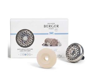 MAISON BERGER Cotton Caress Car Diffuser Set, Clip & Ceramic Refill