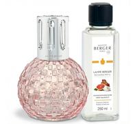 MAISON BERGER - Disco Lamp Gift Set - Checkerboard Round Catalytic Home Fragrance Diffuser with 250 mL / 8.45 fl oz Refill - Odor Neutralizing Lamp - Made in France (Pink - Sweet Grapefruit)