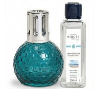 MAISON BERGER - Disco Lamp Gift Set - Checkerboard Round Catalytic Home Fragrance Diffuser with 250 mL / 8.45 fl oz Refill - Odor Neutralizing Lamp - Made in France (Green - Cozy Musk)