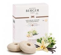 Maison Berger Luxury Car Diffuser Refill Set Black Angelica - Pack of 2 Ceramic Refills, 4-6 Week Passive Diffusion, Made in France
