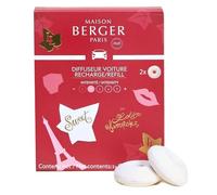 Maison Berger Luxury Car Diffuser Refill Set - Ceramic Inserts for Vent Clip Diffusers, 4-Week Passive Diffusion, Premium In-Car Fragrance Refill, Made in France (Lolita Lempicka Sweet)