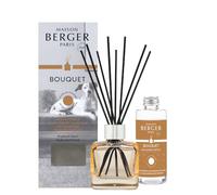 Maison Berger My Home Free from Pet Odours Reed Diffuser Scented Bouquet - Beige Glass Bottle with 6 Black Reed Sticks and 100 mL Fragrance Refill - Made in France