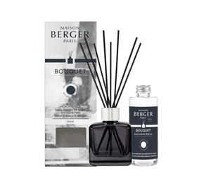 Maison Berger My Home Free from Tobacco Odour Scented Reed Diffuser Scented Bouquet - Black Glass Bottle with 6 Black Reed Sticks and 100 mL Fragrance Refill - Made in France