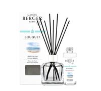 Maison Berger Ocean Breeze Clear Glass Reed Diffuser Scented Bouquet - 6 Black Reed Sticks with 100 mL Fragrance Refill - Made in France