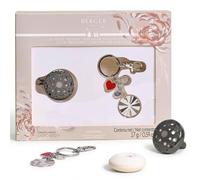 MAISON BERGER - Ophelia Silver Gun Metal Car Diffuser Box with Keyring and Liliflora Ceramic Refill - Perfume Diffuser to Clip on Aerator - Passive Diffusion Approximately 4 Weeks