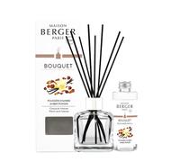 MAISON BERGER - Scented Bouquet - Transparent Ice Cube Model - 6 Black Strands - 21 cm - 100 ml Refill Included - Diffusion Duration 4 to 6 Weeks (Amber Dust)