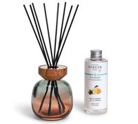 MAISON BERGER - Scented Bouquet Wood - Reed Diffuser with Refill 180 ml + 6 Strands - Lacquered Glass & Wood Finish - Diffusion ~ 6 Weeks - Ready to Offer (Green Zest of Verbena)