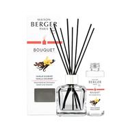 Maison Berger Vanilla Gourmet Clear Glass Reed Diffuser Scented Bouquet - 6 Black Reed Sticks with 100 mL Fragrance Refill - Made in France