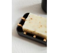 Maison by Premier Eco-Friendly Black Soap Dish, Removable Bamboo Insert Soap Tray, Modern Soap Case Holder, Bath Soap Holder