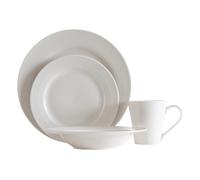 Maison by Premier Elegant 16 Pc Ribbed Dinner Set, Ribbed Design Dinner Set For Kitchen, Glazed Finish Modern Dinner Set