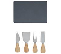 Maison by Premier Elegant Slate Board and 4 Piece Cheese Knife Set, Premium Cheese Board With Knife, Stylish Cheese Board