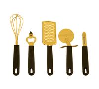 Maison by Premier Five Piece Light Gold Kitchen Gadget Set