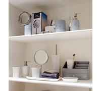 Maison by Premier Grey Marble Effect Towel Tray, Guest Towel Tray With Raised Sides, Cut Corner Polyresin Hand Towel Tray