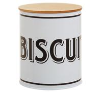 Maison by Premier Grocer White Metal Biscuit Canister
