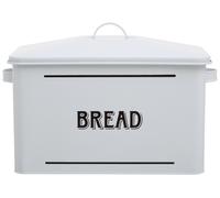 Maison by Premier Grocer White Metal Bread Bin