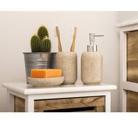 Maison by Premier Natural Stone Effect Toothbrush Holder, Polyresin Bathroom Organizer, Stone-Like Finish Toothbrush Stand