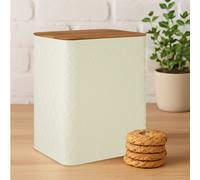 Maison by Premier Rhombus Rectangular Storage Canister Premier Housewares Cream One Size