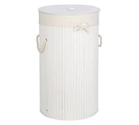 Maison by Premier Round White Bamboo Laundry Hamper