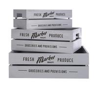 Maison by Premier Rustic Provisions Grey Crates Set of 3