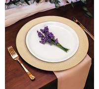 Maison by Premier Set of 4 33cm Dia Gold Finish Pebble Effect Charger Plates
