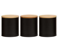 Maison by Premier Set Of Three Alton Black Cannisters