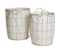 Maison by Premier Set Of Two Round Gold Wire Laundry Baskets