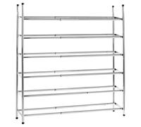 Premier Housewares 6-Tier Extending Folding Metal Shoe Rack, none
