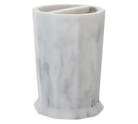 Maison by Premier Two Compartment Toothbrush Holder, Toothbrush Storage With Geometric Sides, Bathroom Countertop Organizer